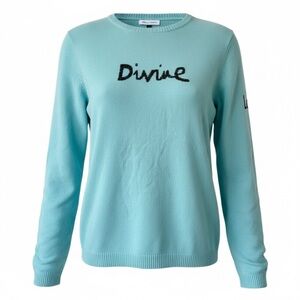 BELLA FREUD Sweater Woman’s cashmere Embroidered Devine Teal color size Medium